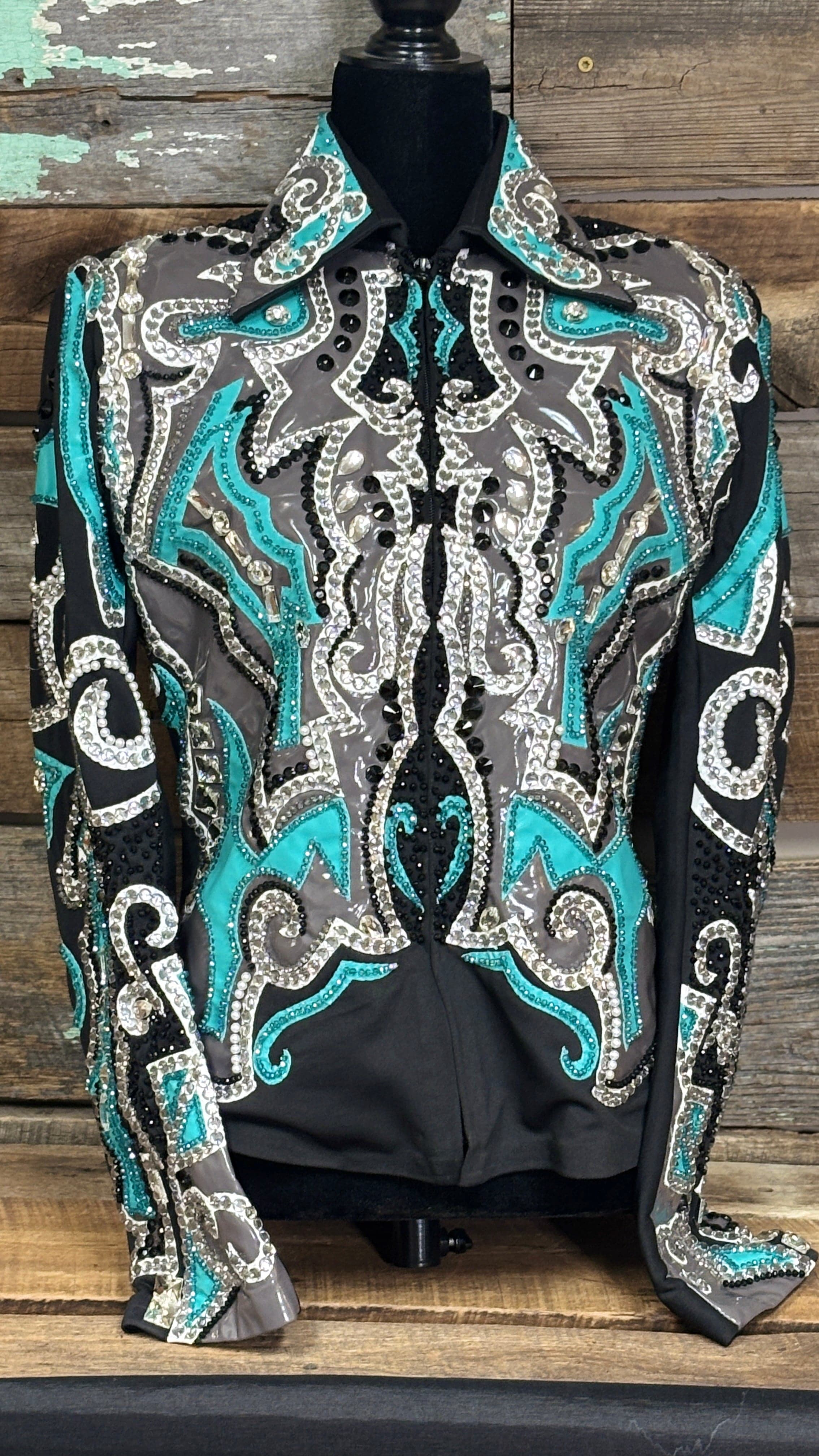 All Day  Show Jacket ~ Teal & Gray