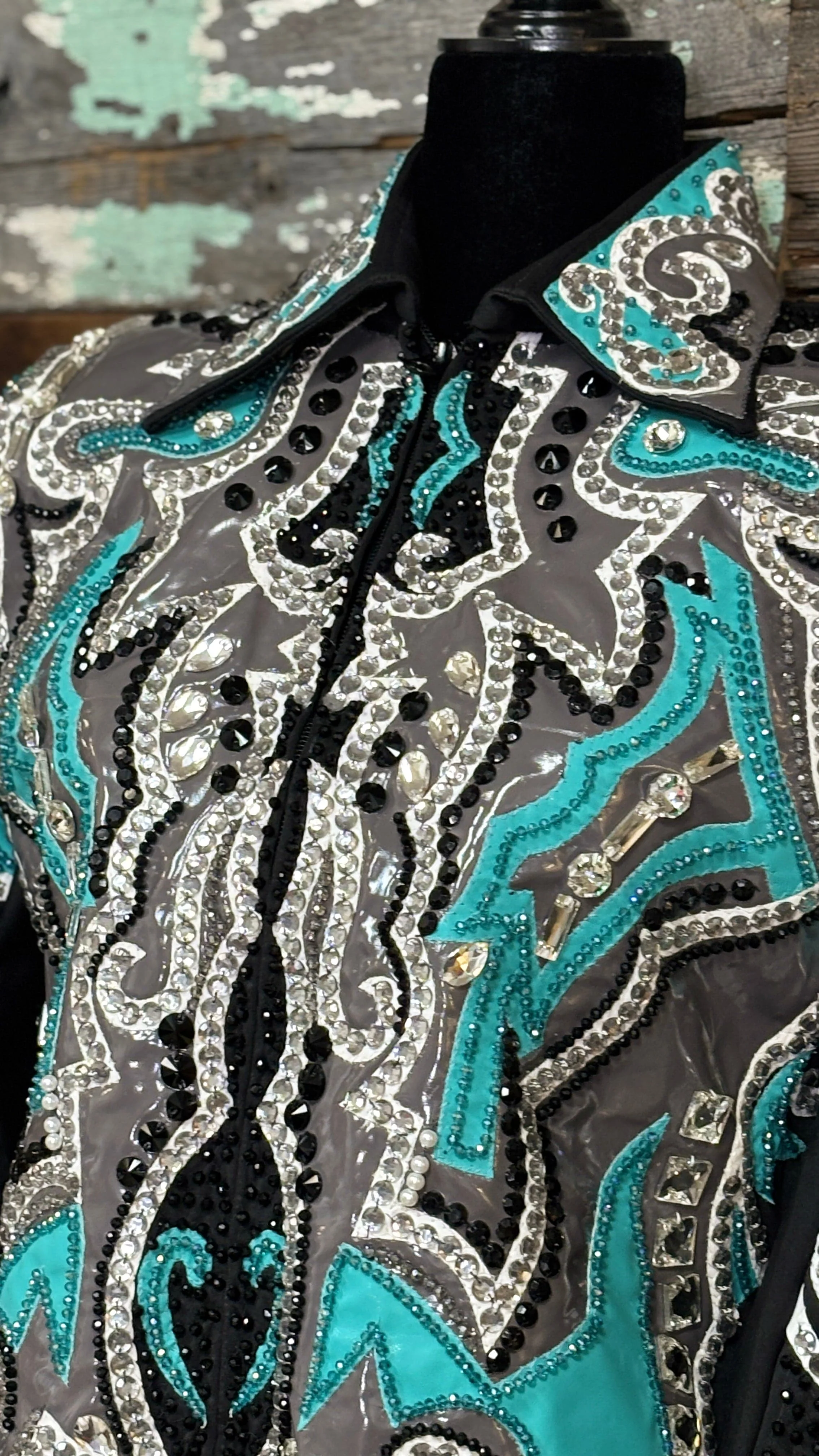 All Day  Show Jacket ~ Teal & Gray - Image 5