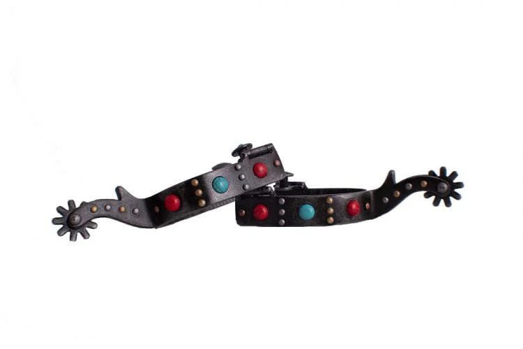 Antique Grey W/Red & Teal Studs
