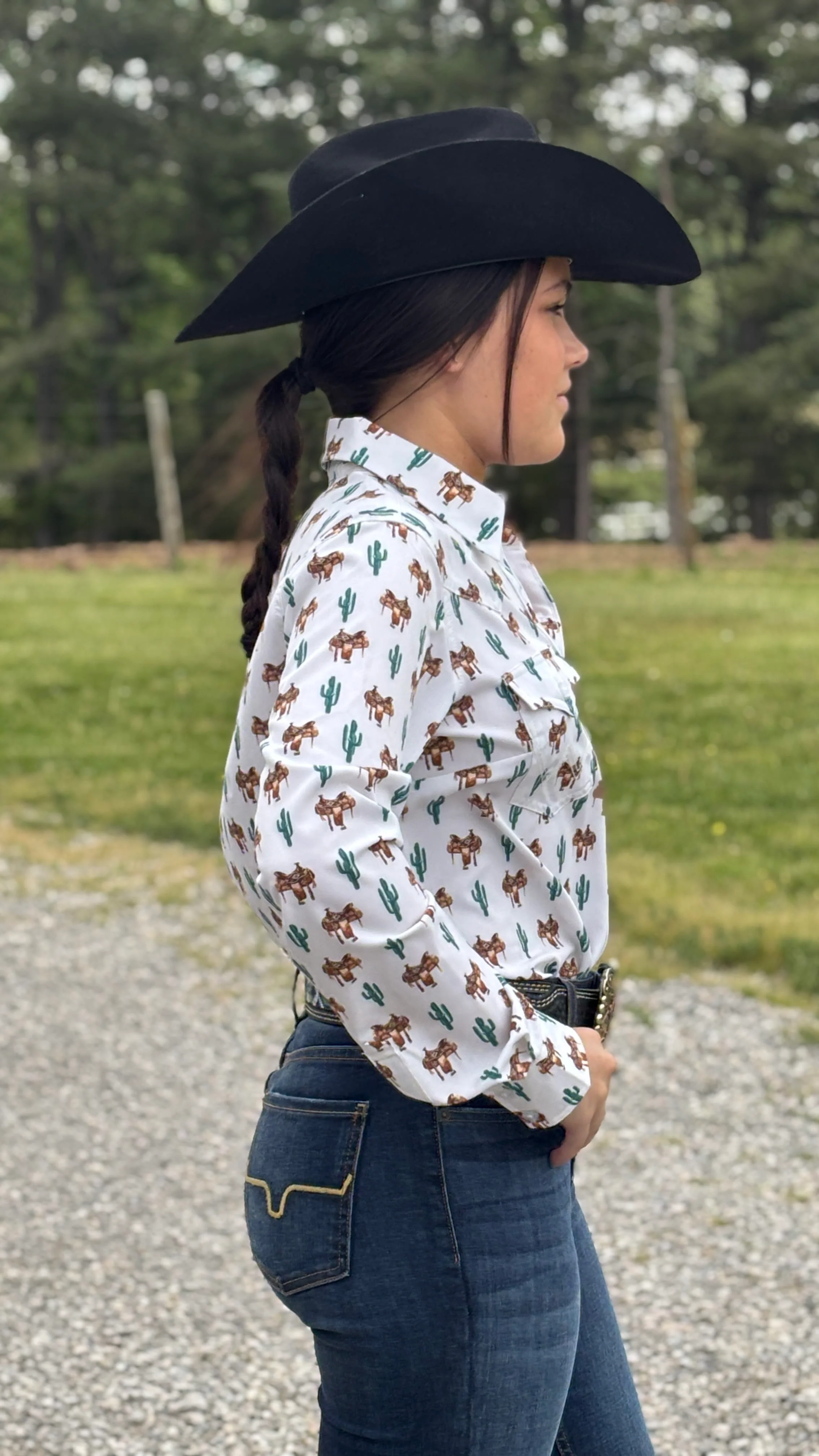 Aria Performance Shirt by Wrangler ~Cream Saddle - Image 2