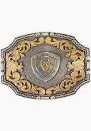 Ariat Belt Buckle ~ Silver Rope Edge