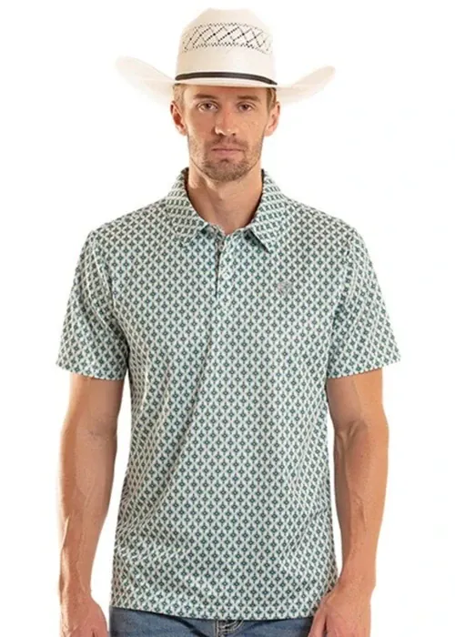 Aztec Geo Printed Polo by Rock & Roll
