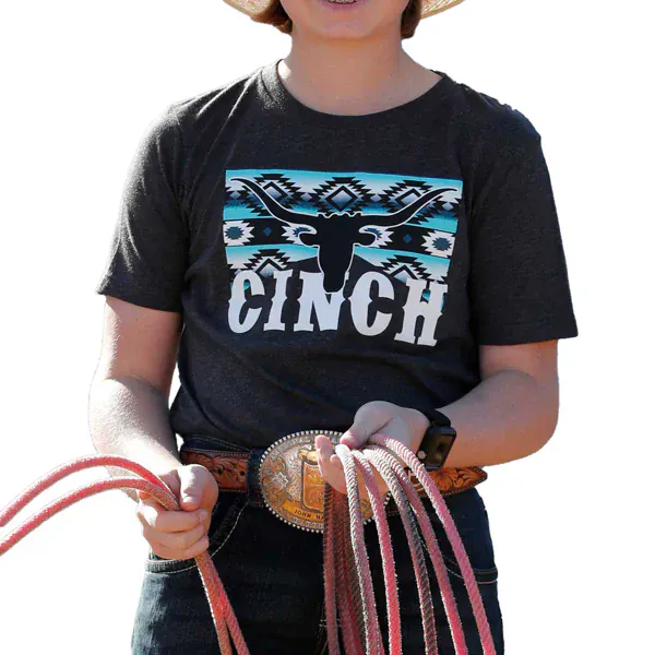 Boy's Black Aztec Cinch Tee