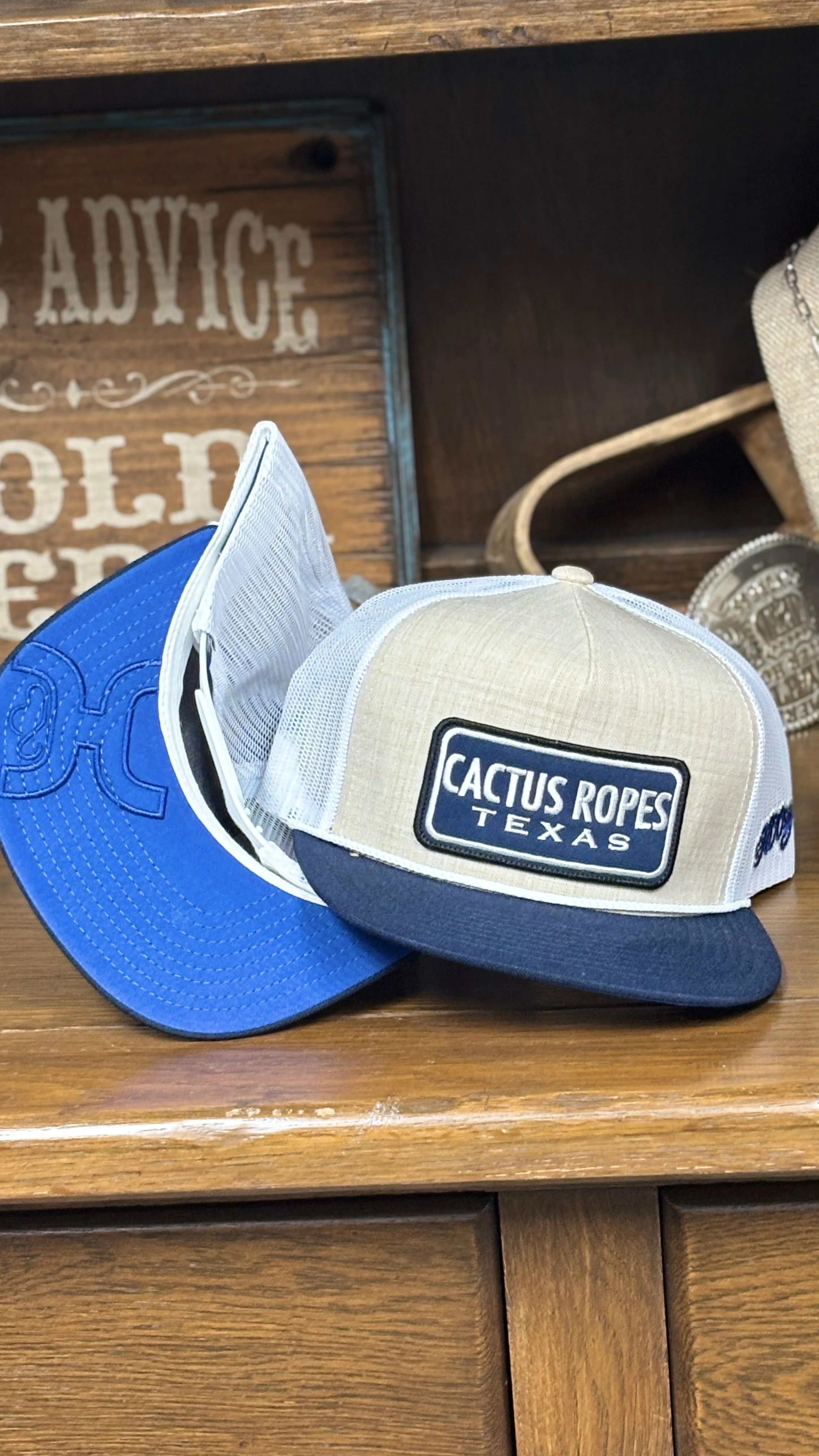 Cactus Ropes Cap ~ Blue/White