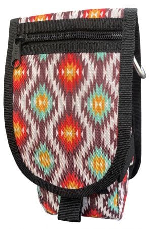Cordura Phone/Accessory Case ~ Red and Brown Aztec