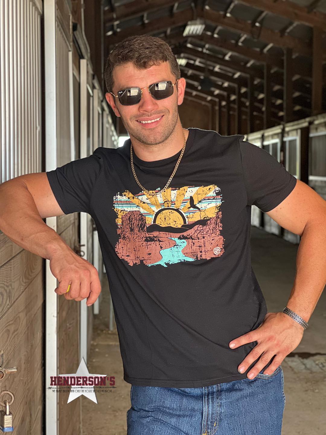 Distressed River Scene Tee