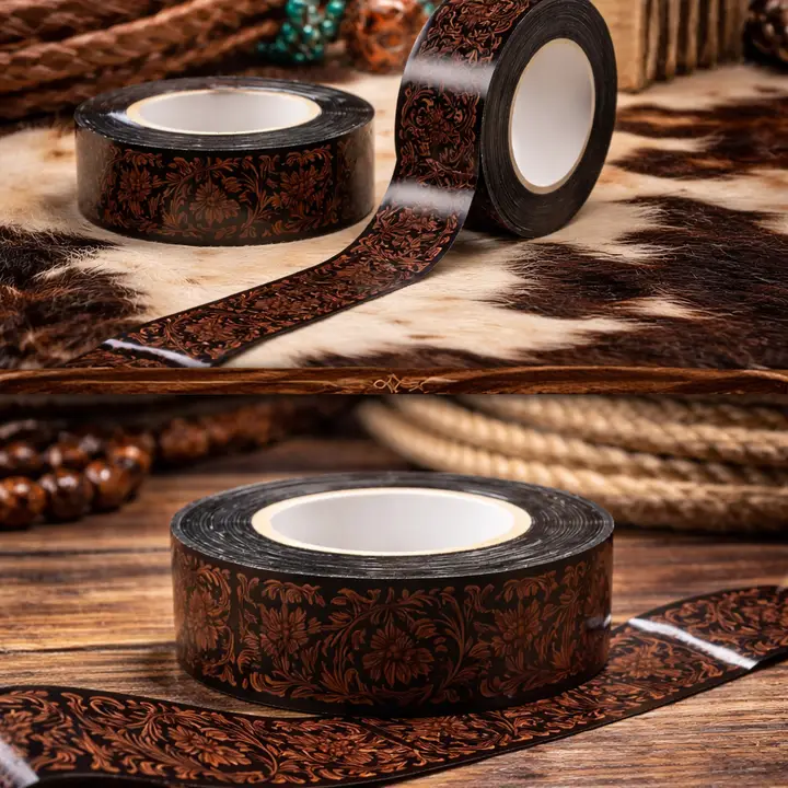 Floral Tooled Leather Print Tape - Image 2