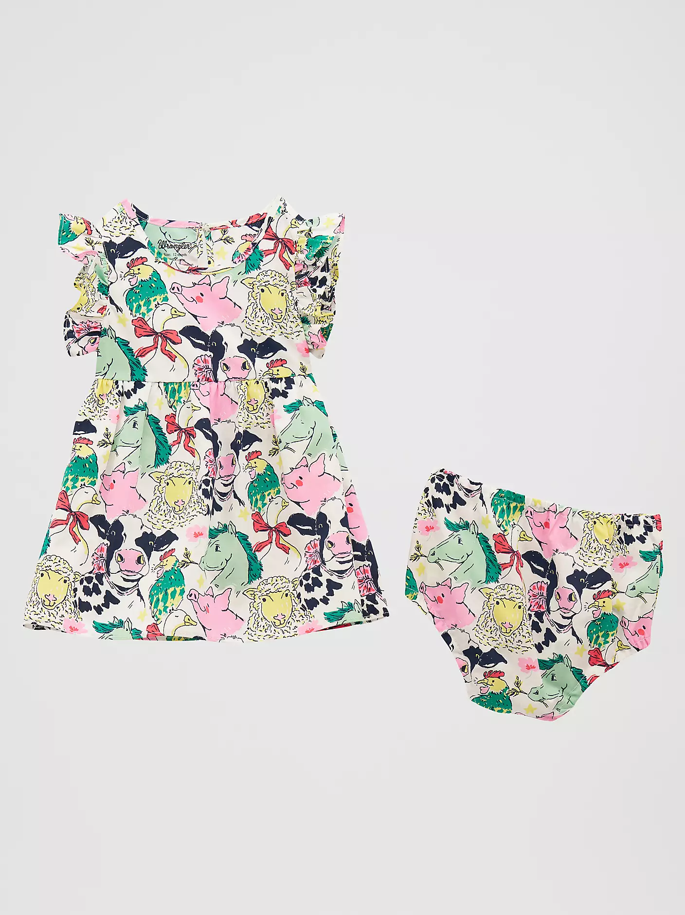 Girl's Wrangler Ruffle Sleeve Print Dress