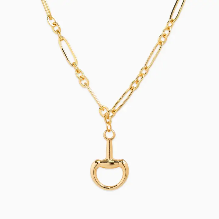 Horsebit Linked Chain Necklace ~ Gold