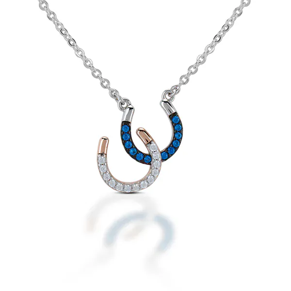 Kelly Herd Brass Double Horseshoe Necklace