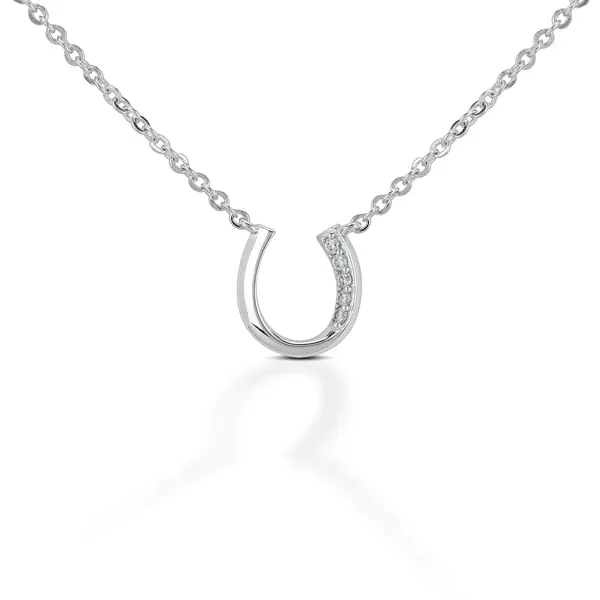 Kelly Herd Brass Horseshoe Necklace W/Half stones