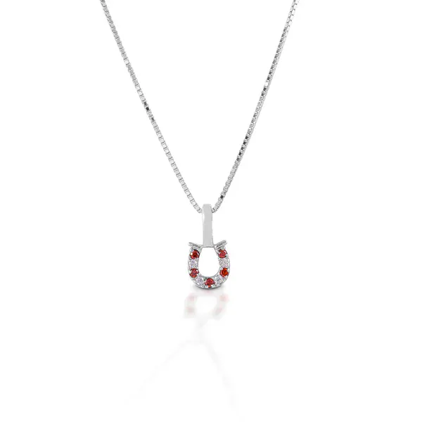 Kelly Herd Horseshoe Necklace ~ Red