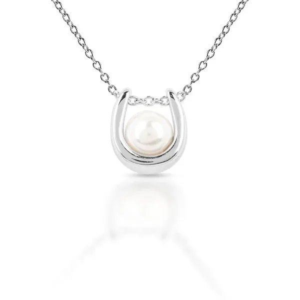 Kelly Herd Pearl Horseshoe Brass Necklace