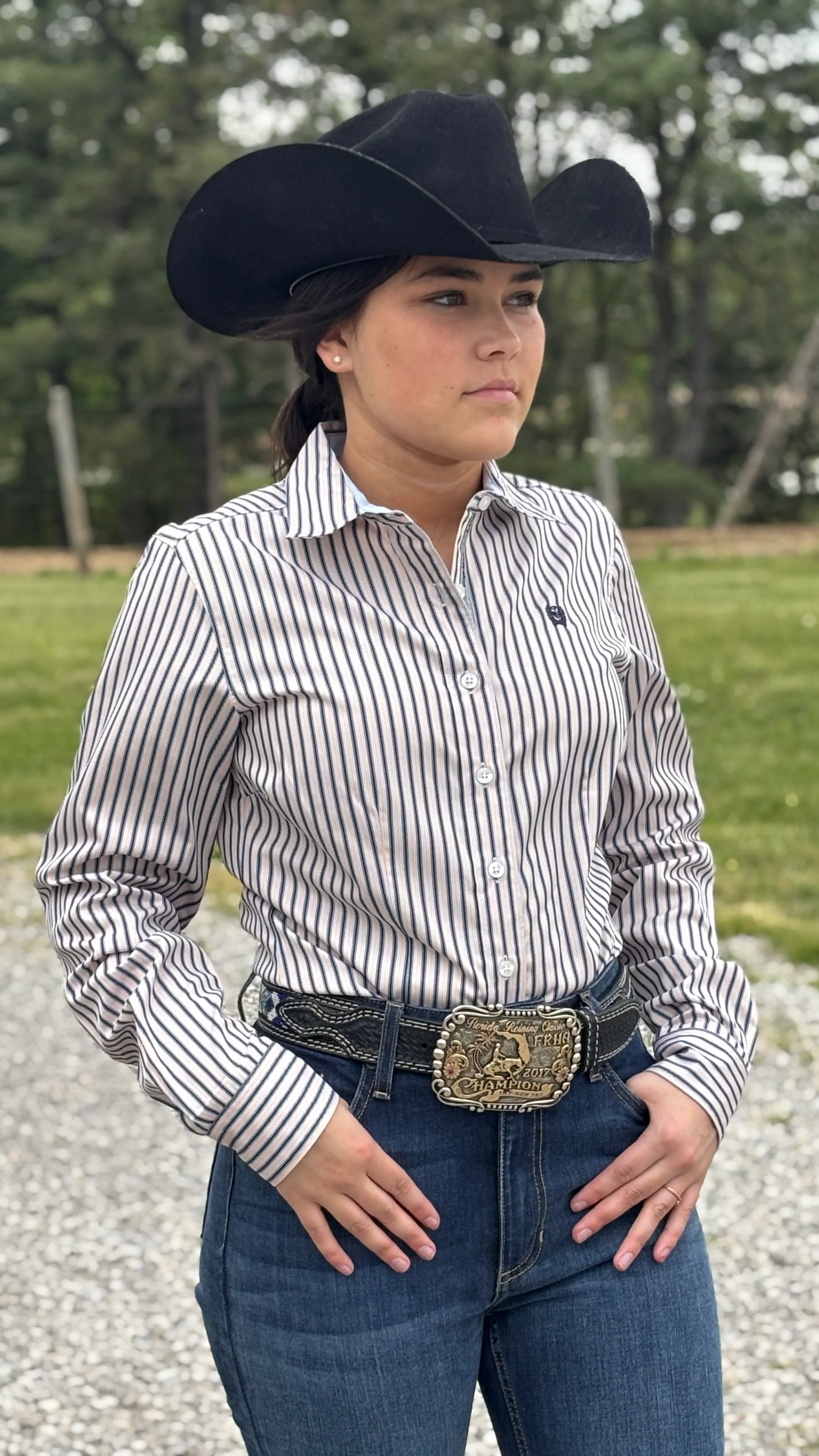 Ladies Cinch Stripe