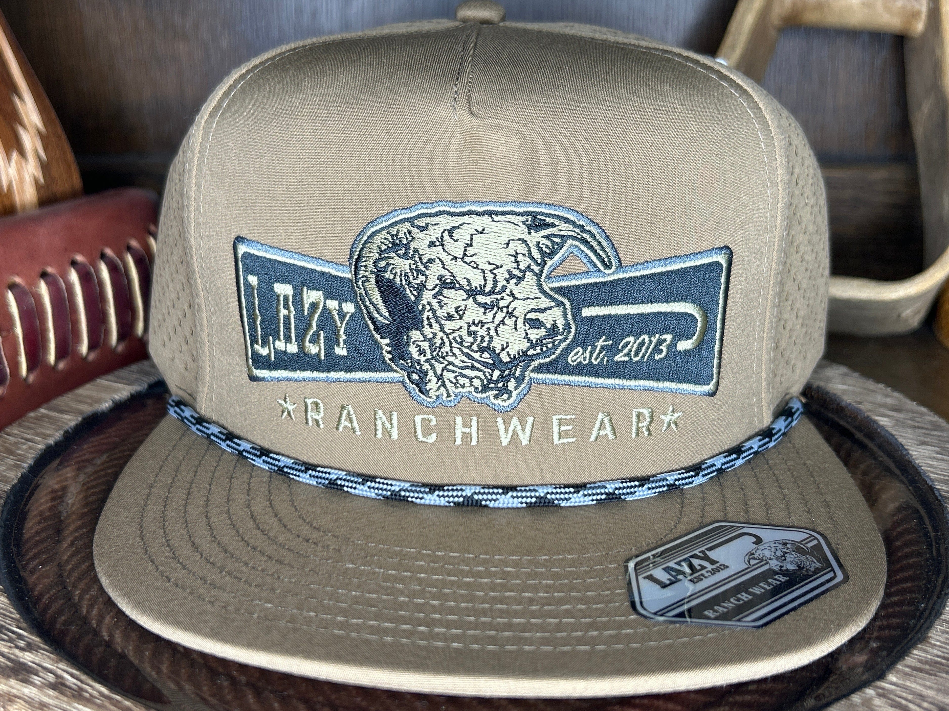 Lazy J Ranch ~ Tan Diamond Banner Performance Cap