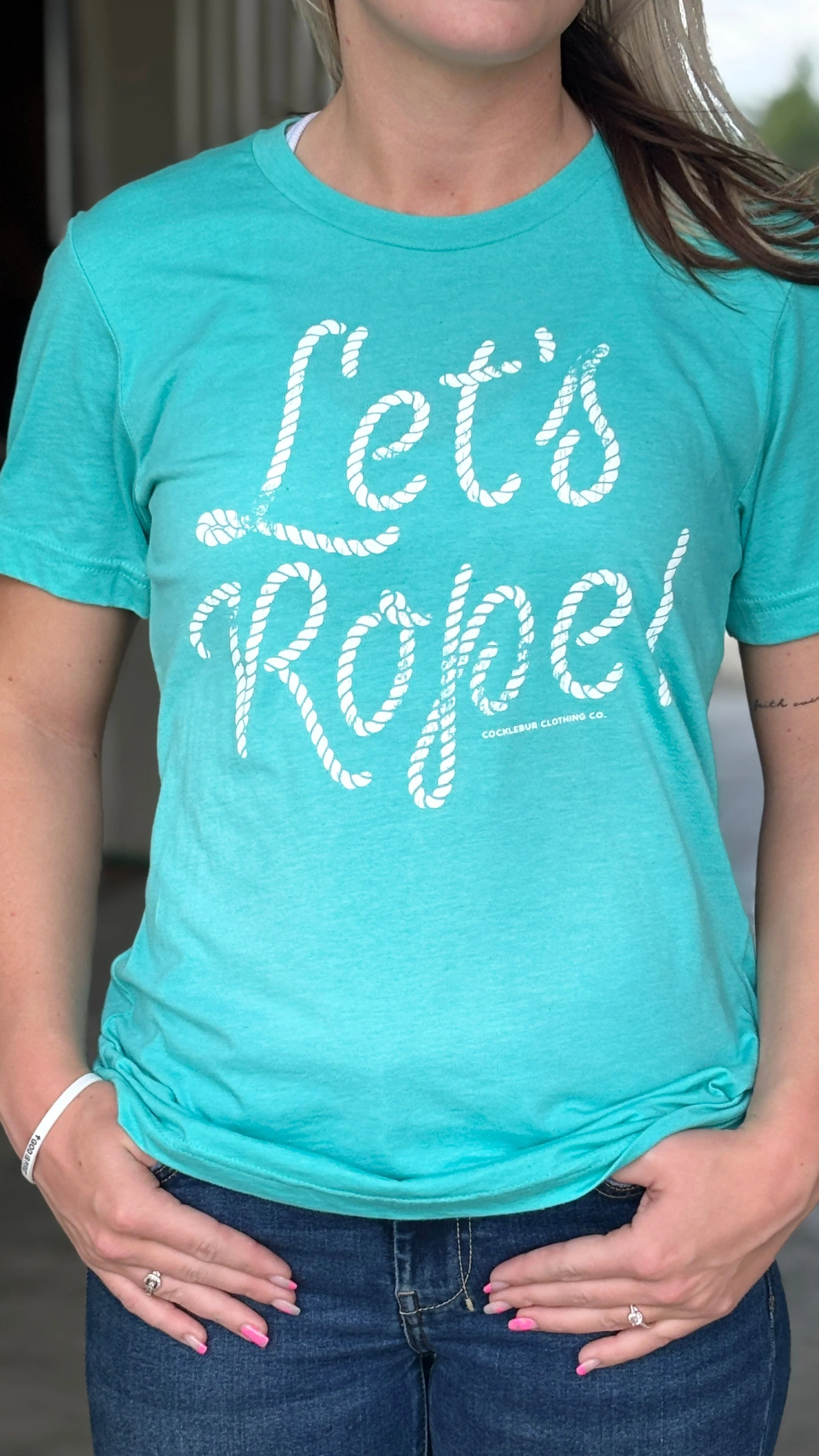 Let's Rope Tee ~ Seafoam