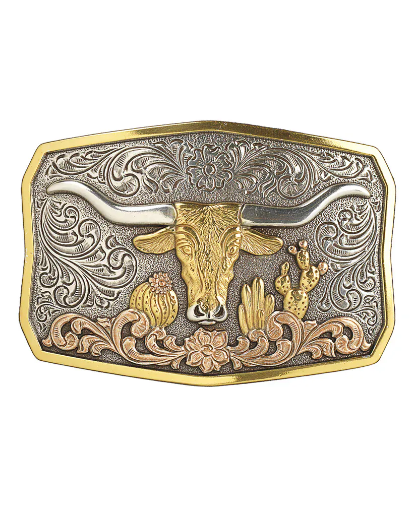 Longhorn Cactus Belt Buckle