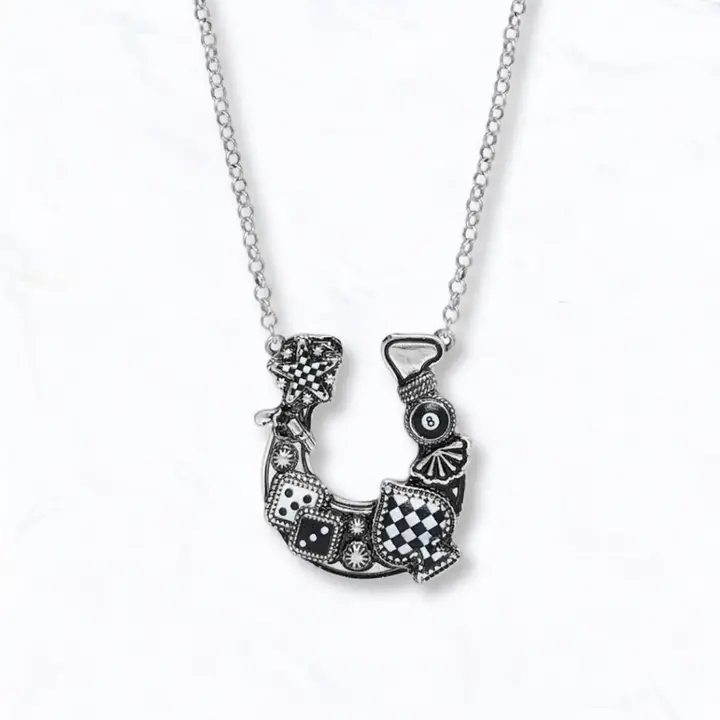 Lucky Cowgirl Horseshoe Pendant Necklace