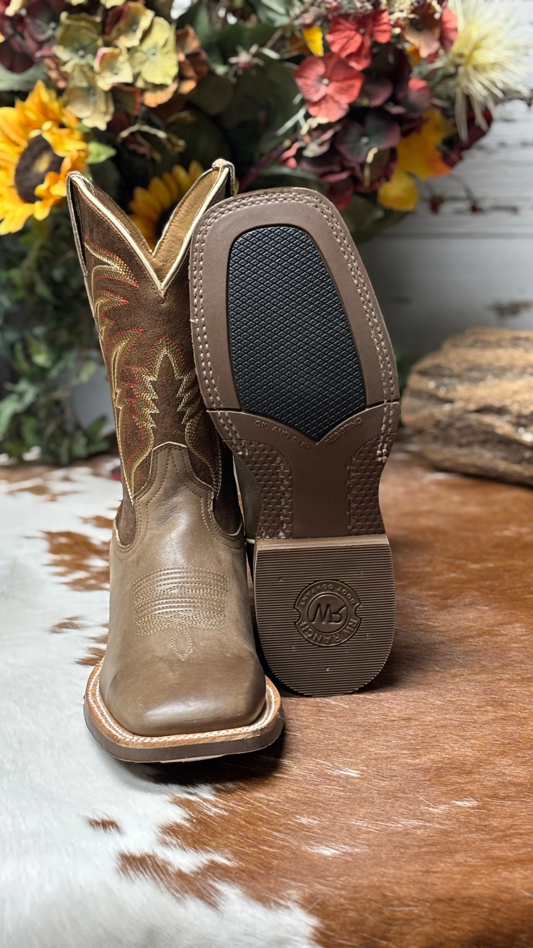 Men’s Cowhide Wide Square Boots - Image 3