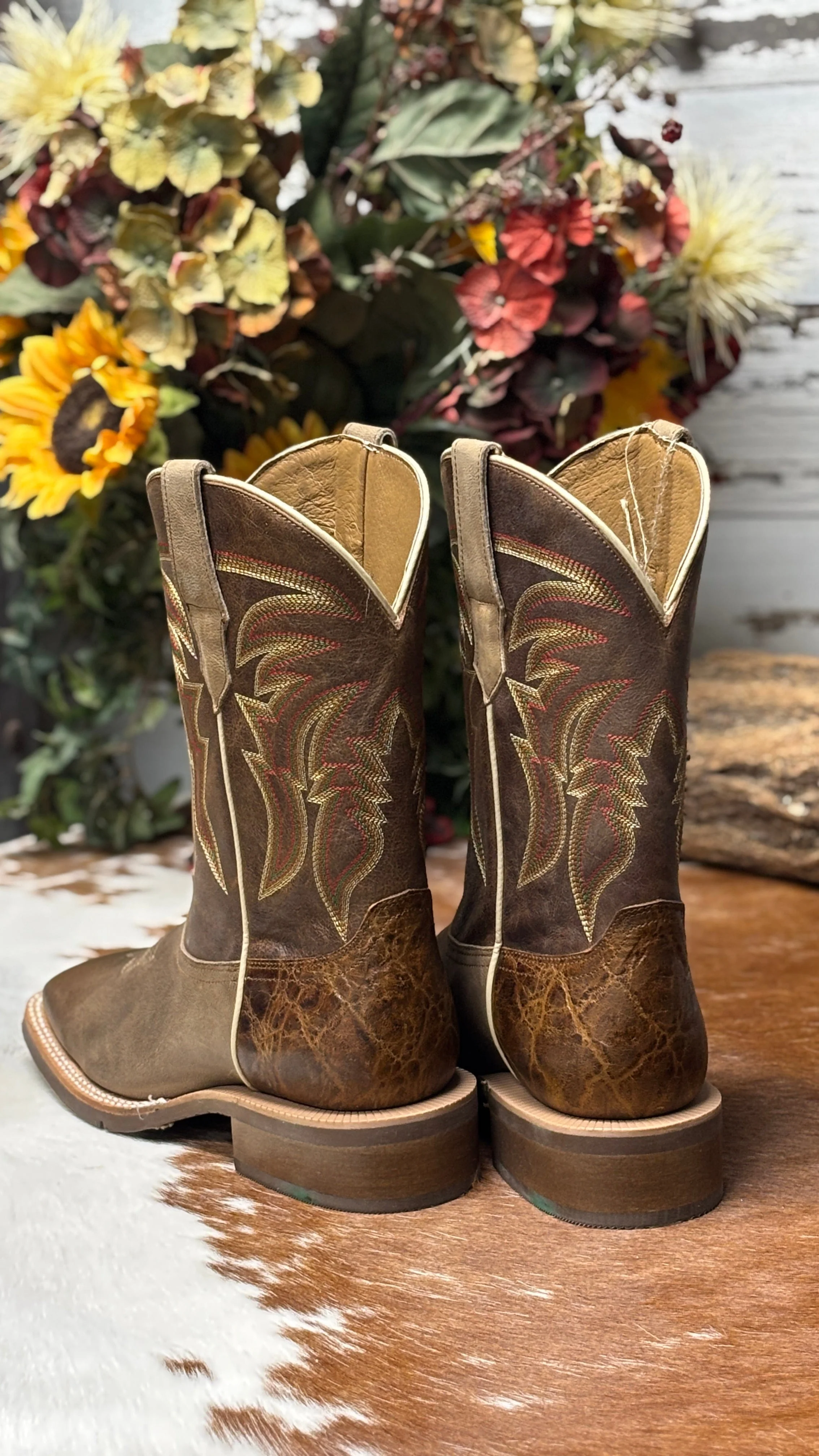 Men’s Cowhide Wide Square Boots - Image 4