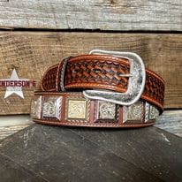 Men's Basketweave Concho Belt