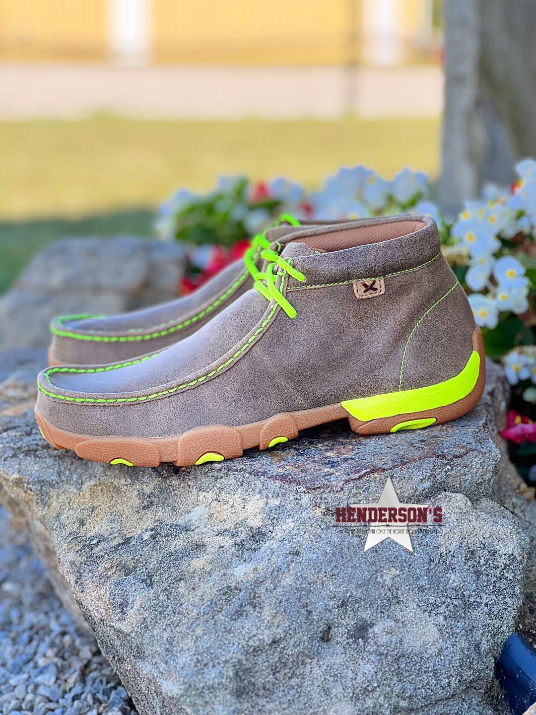 Men's Chukka  Driving Moc ~ Neon Yellow