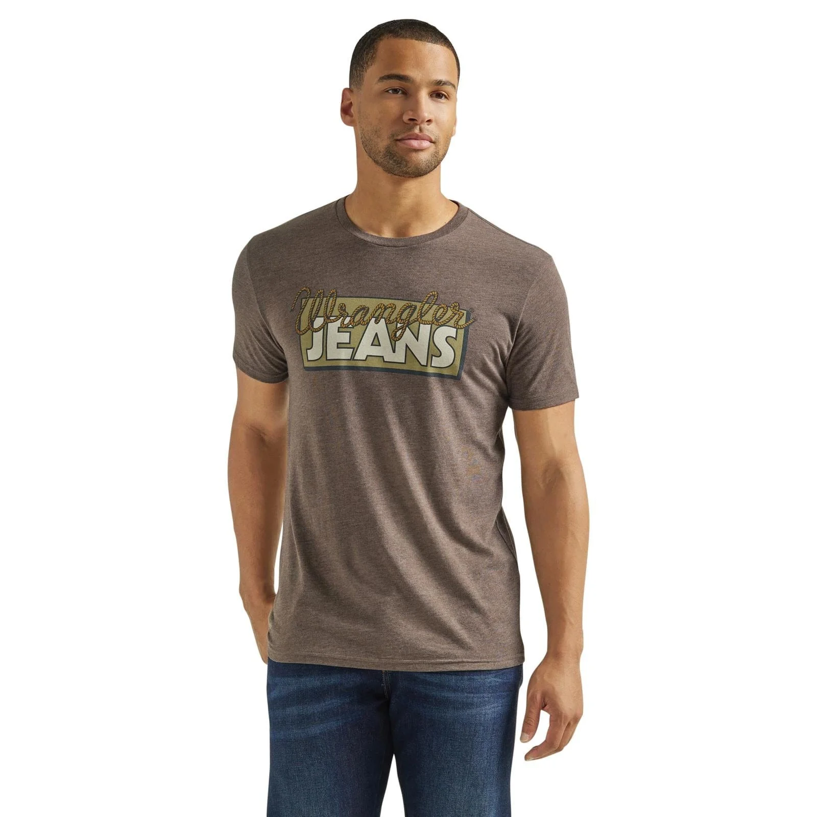 Men's Wrangler Logo Tee ~ Heather Brown