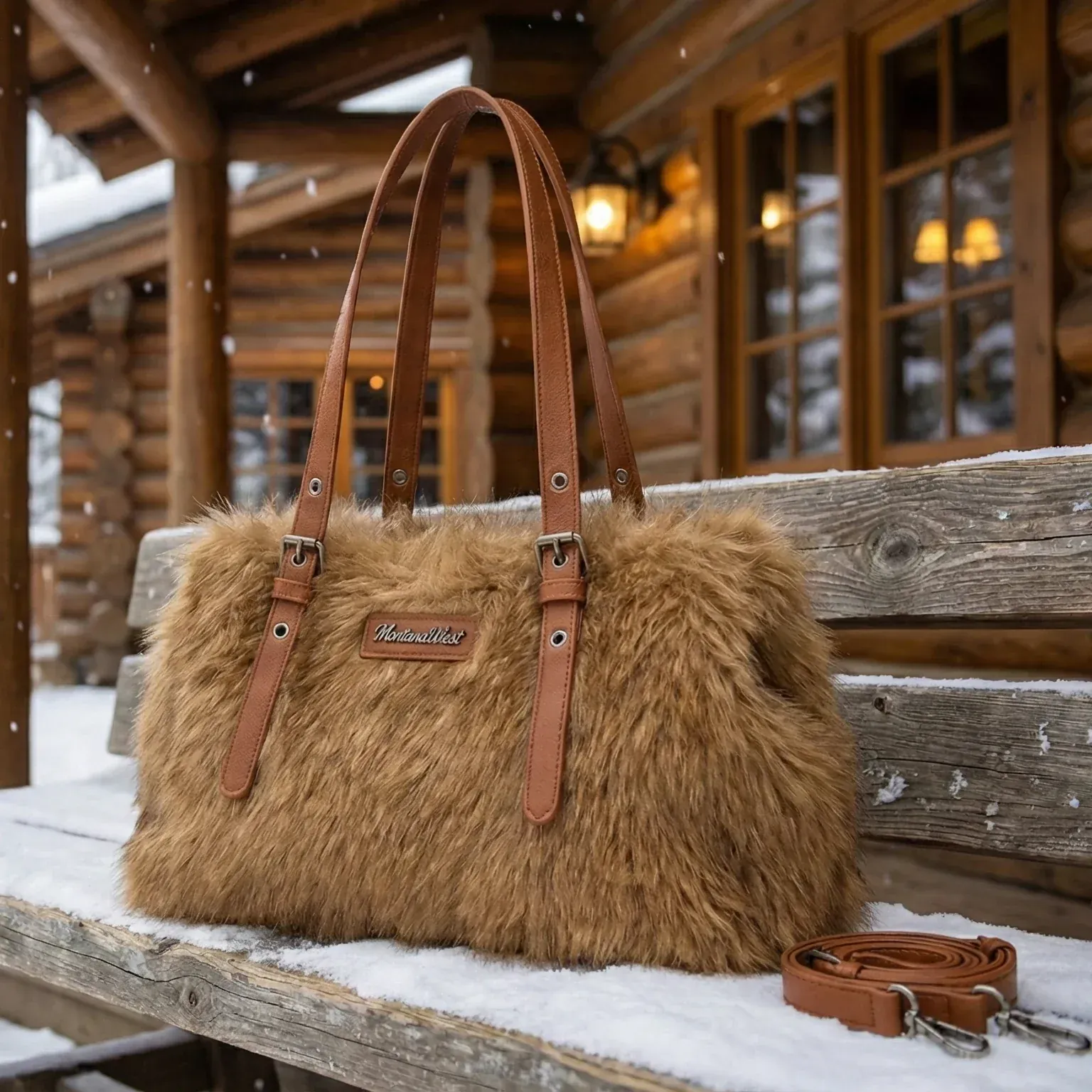 MW Plush Faux Fur Shoulder Bag/Crossbody Bag