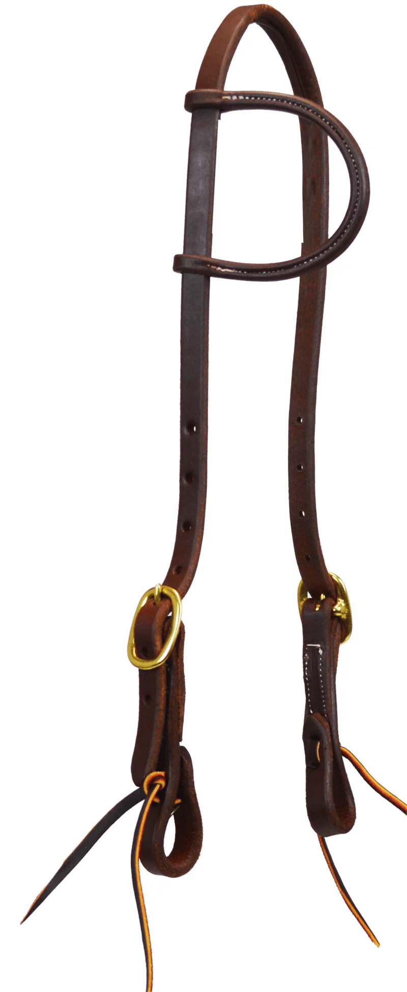 Oiled One Ear Headstall ~ Double Buckle