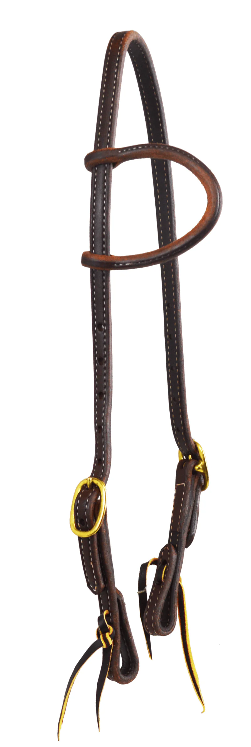 Oiled One Ear Headstall ~ Double Stitched