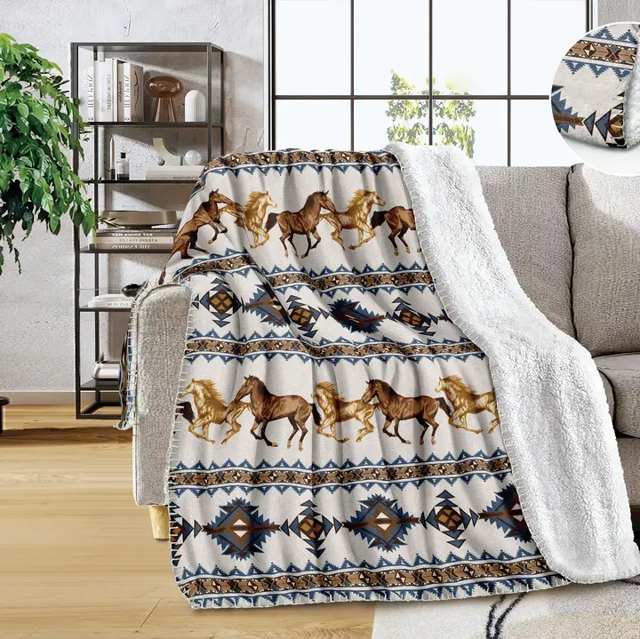 Oklahoma Queen Sherpa Blanket