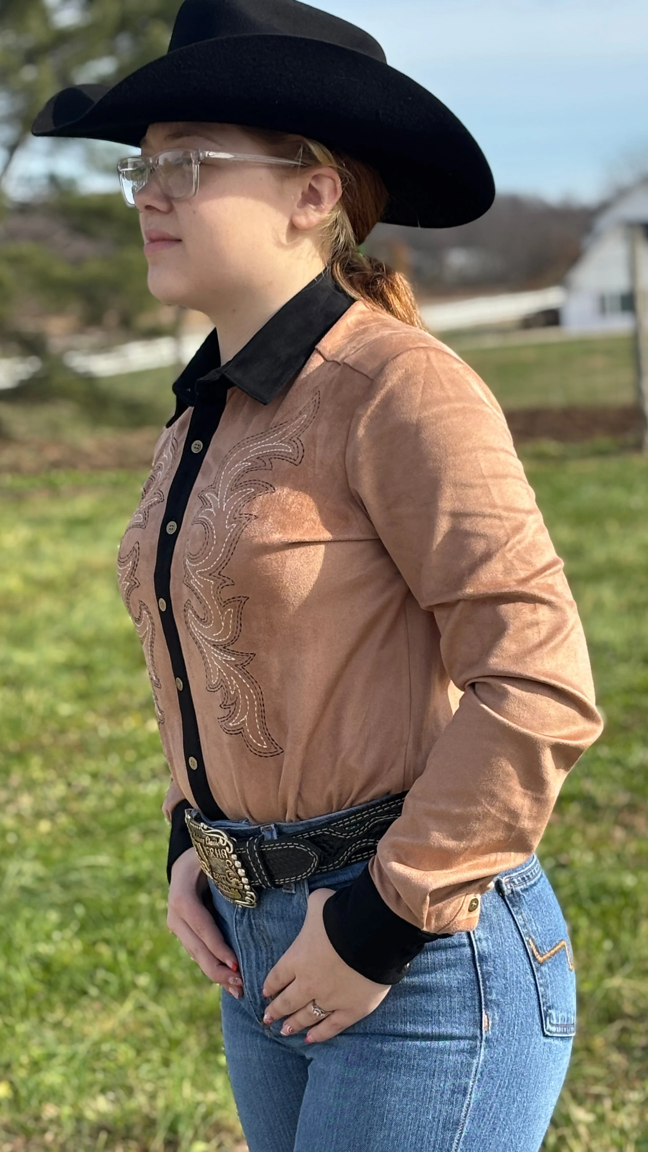 Pullover Button Up by Cowgirl Tuff ~ Tan - Image 4