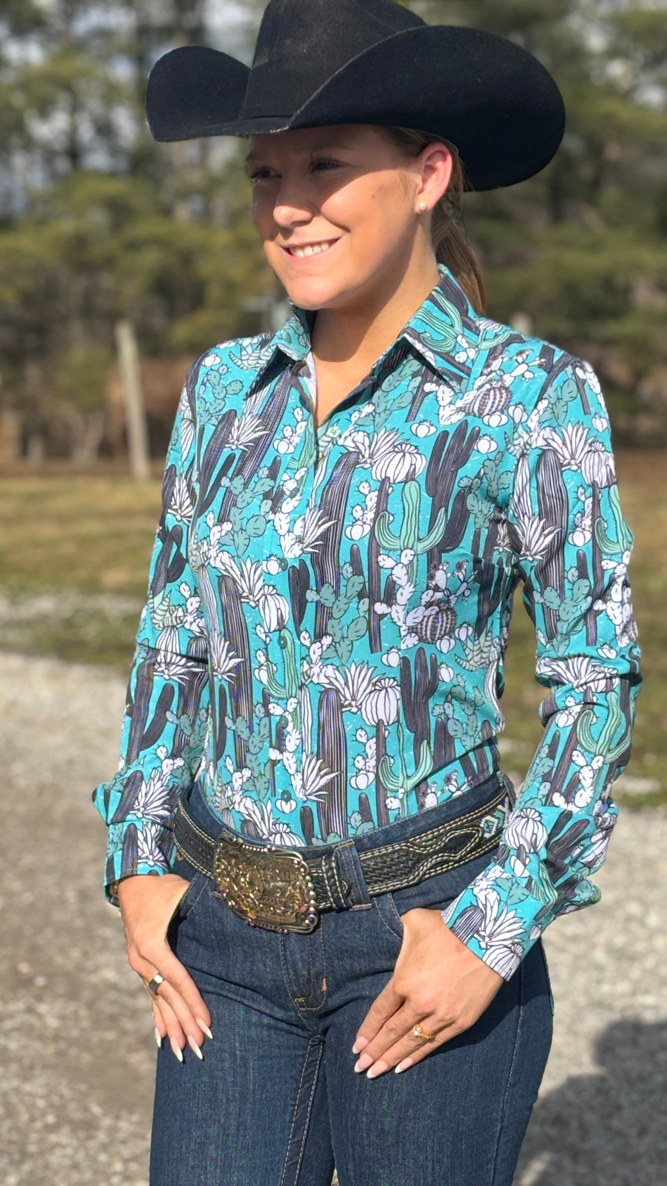 RHC Easy Care Show Shirt ~ Cactus Print - Image 2