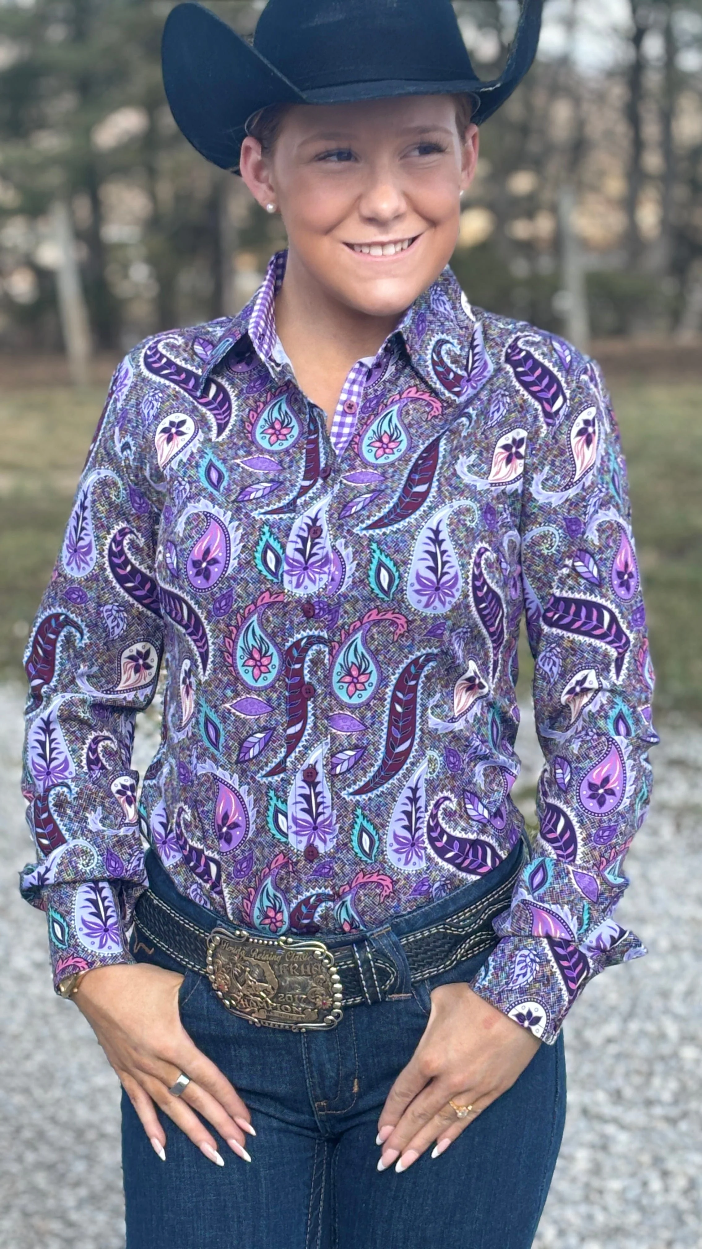 RHC Easy Care Show Shirt ~ Rainbow Paisley - Image 4