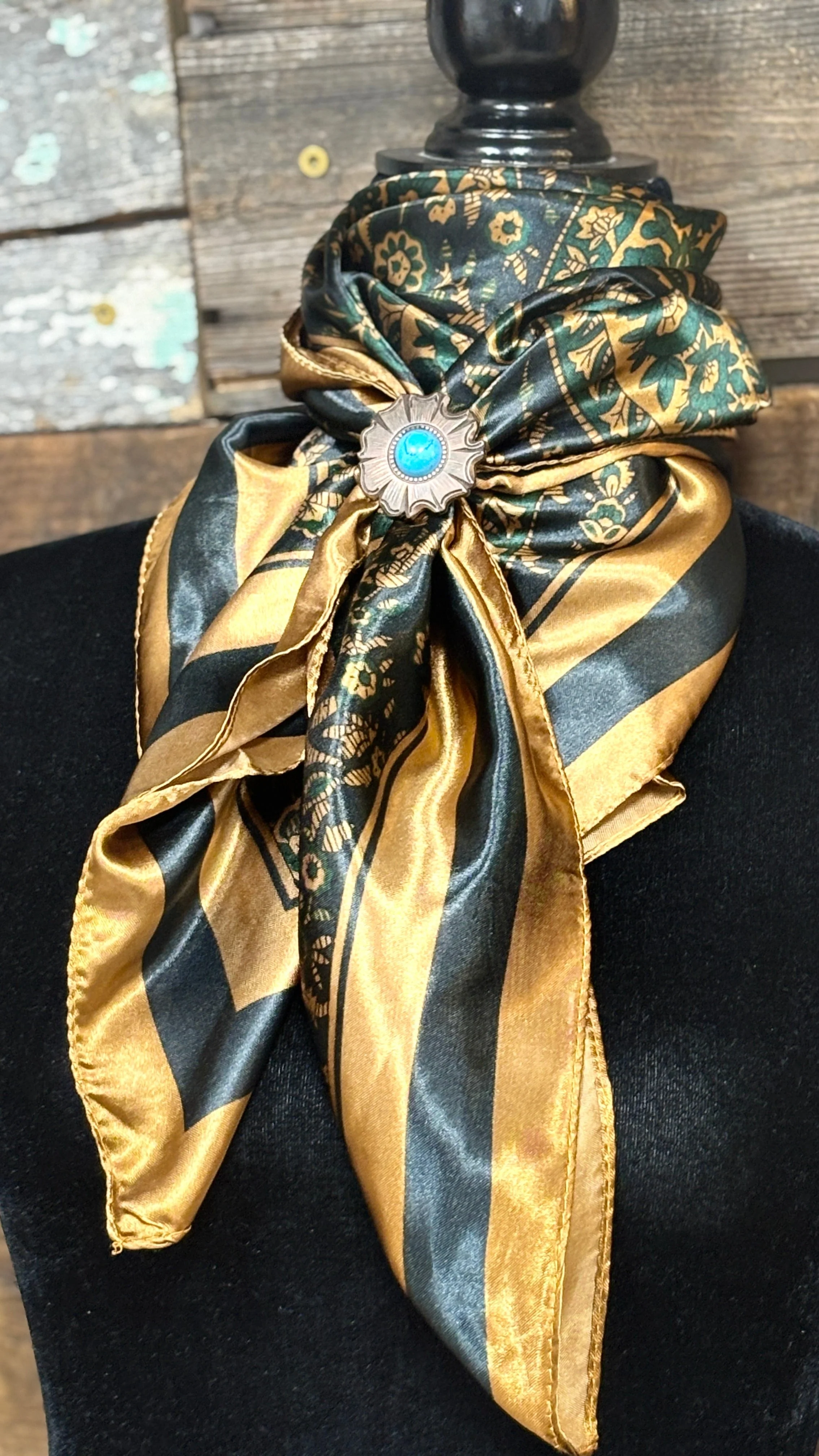 Rodeo Drive Wild Rags/Scarf ~ Black & Bronze Paisley