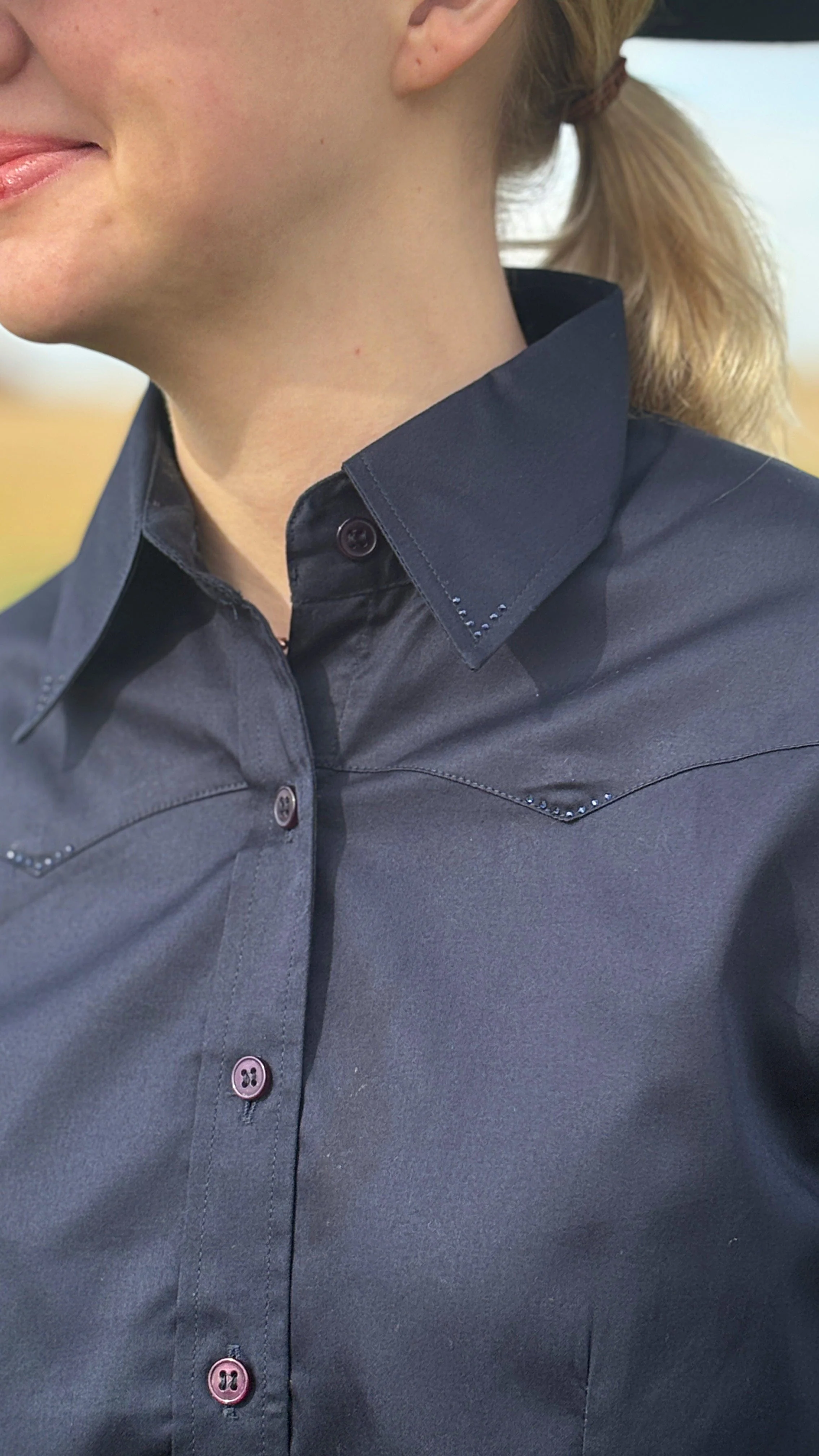 Sateen Solid Shirts ~ Navy - Image 2