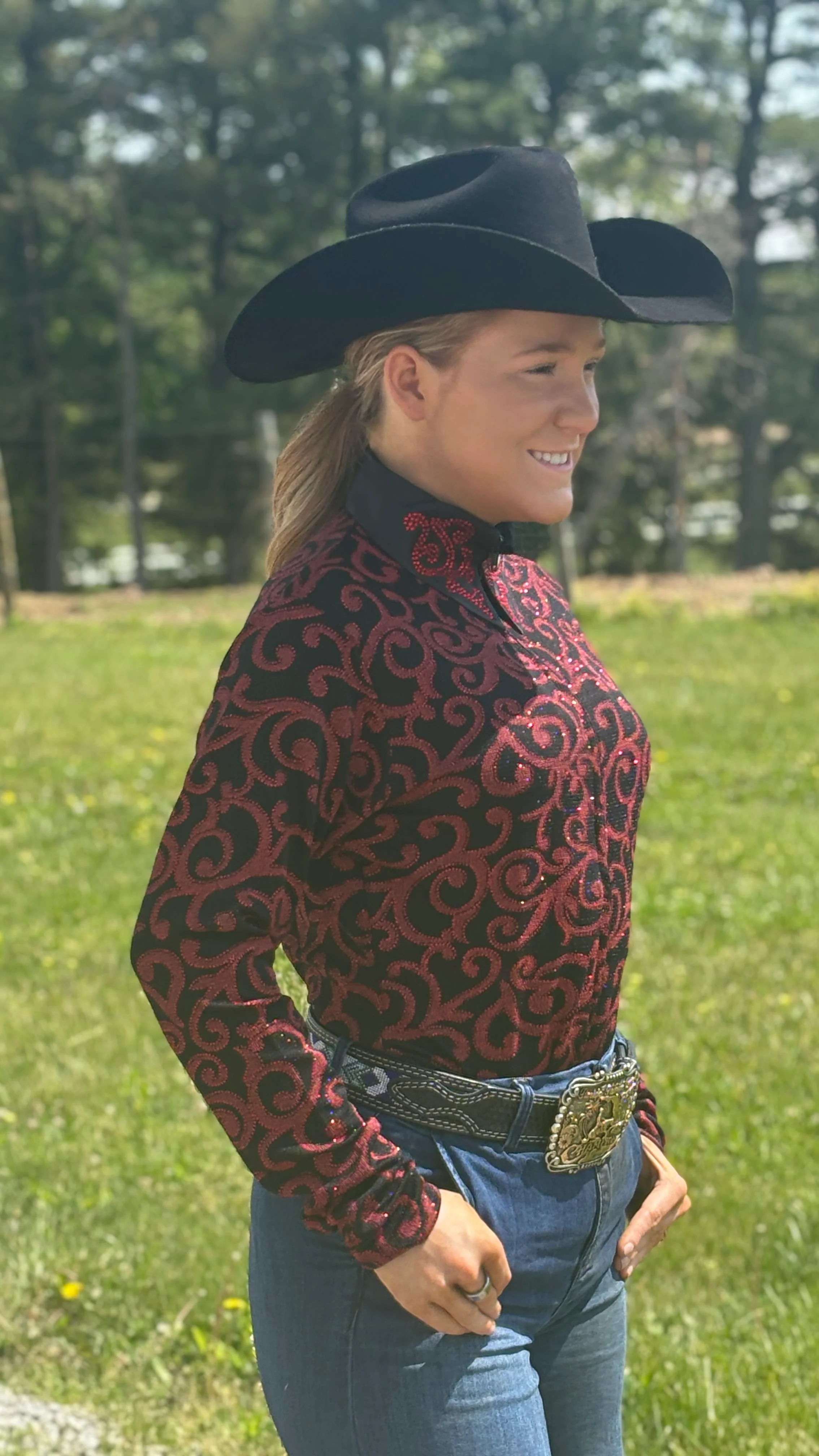 Scarlet Branches Ladies Front Zip Show Shirt - Image 4