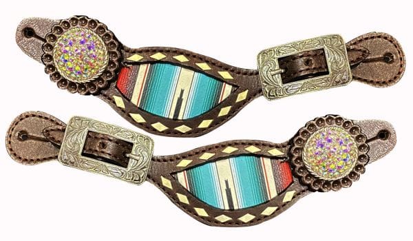 Serape Spur Straps W/Buckstitch