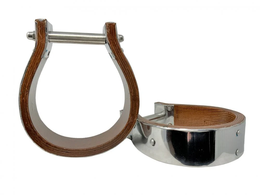 Stainless Covered Wood Stirrup ~ 2"