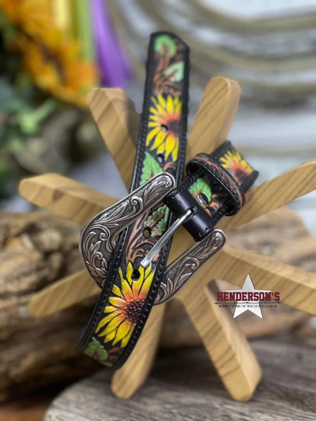 Sunflower Tooled Belt