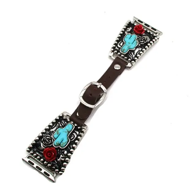 Western Leather Watch Band ~ Cactus