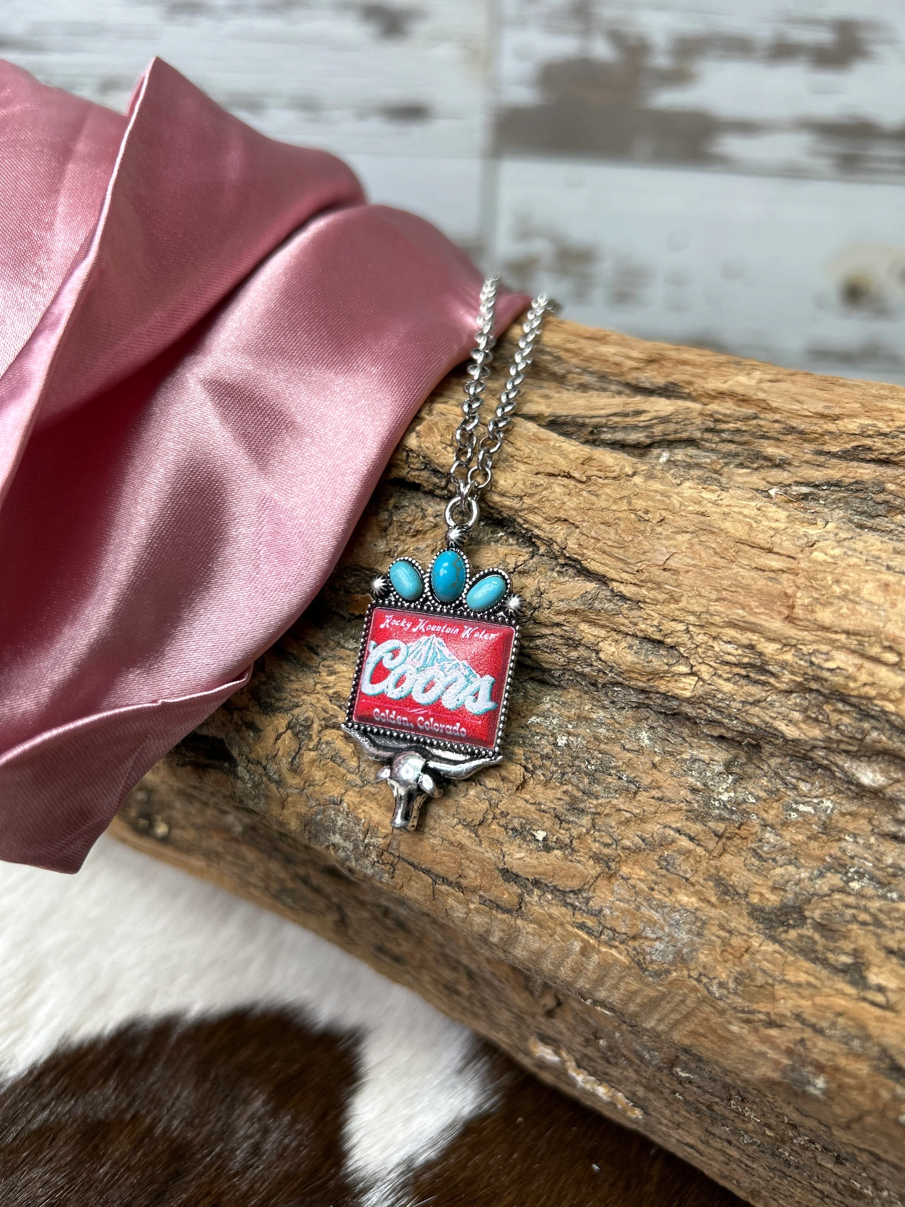Western Longhorn Coors Pendant Necklace