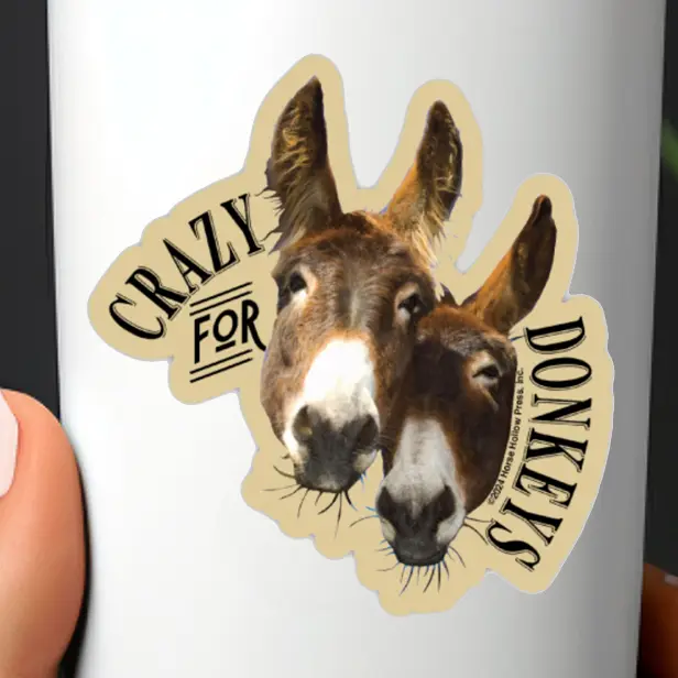 Western Sticker ~ Crazy for Donkeys
