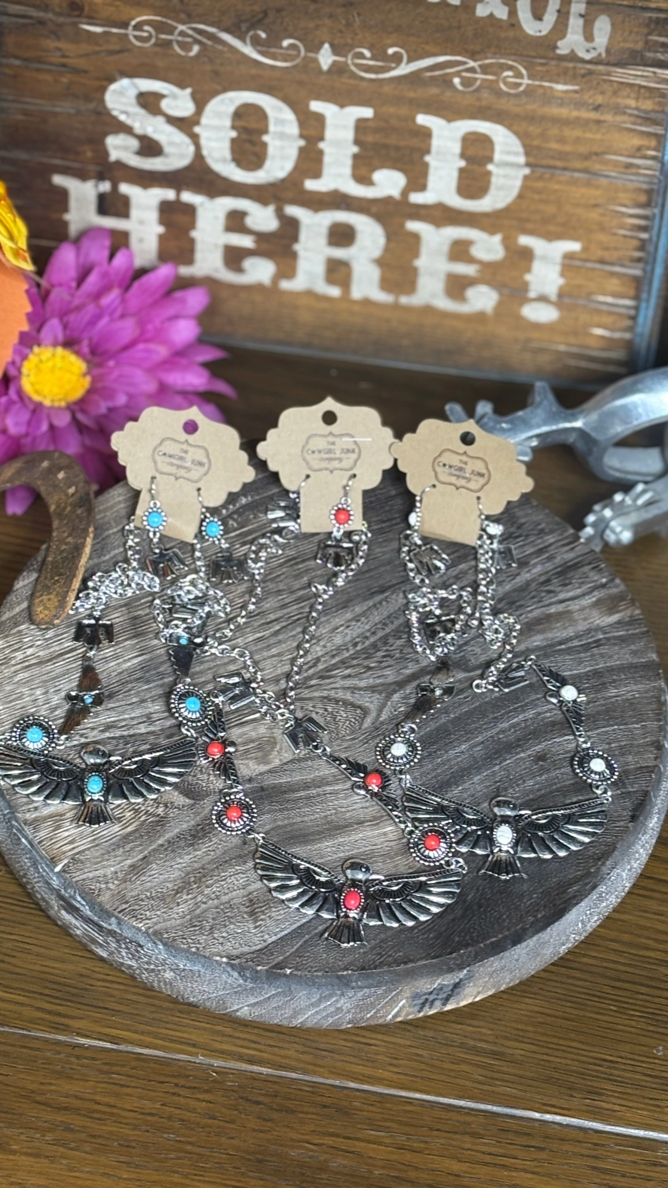 Western Thunderbird Stone Necklace Set