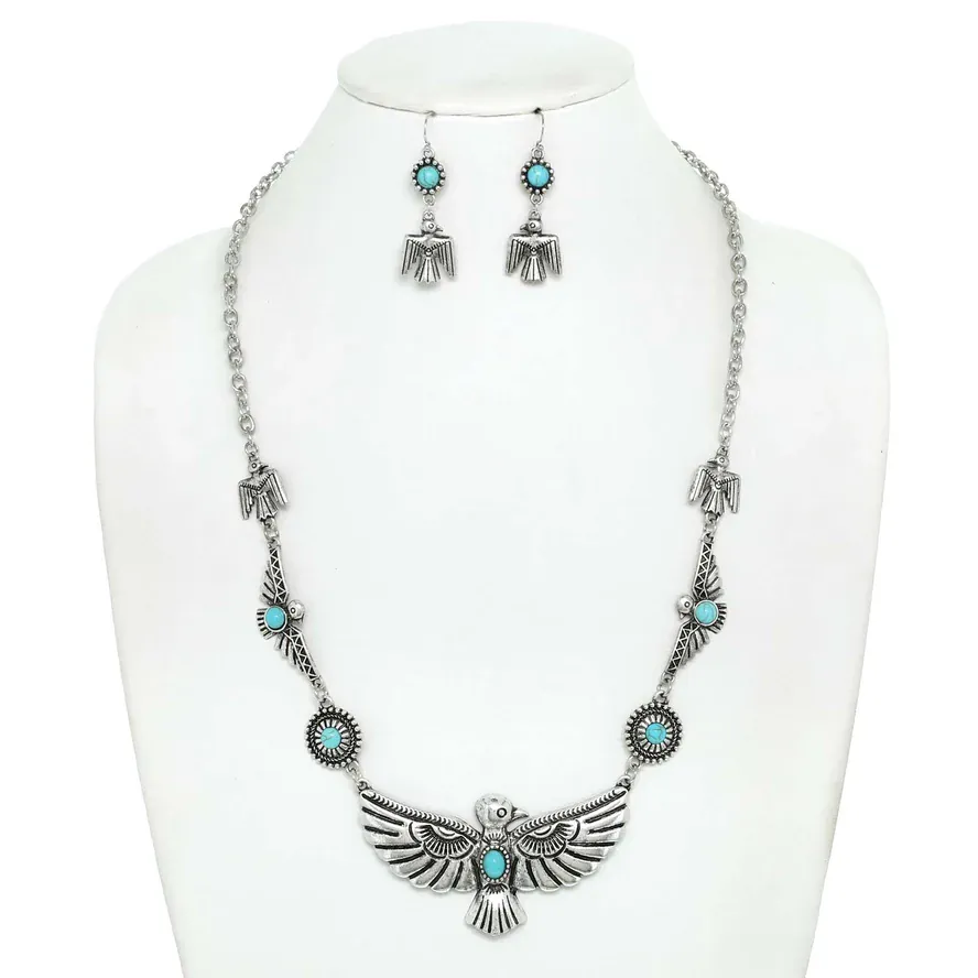 Western Thunderbird Stone Necklace Set - Image 3