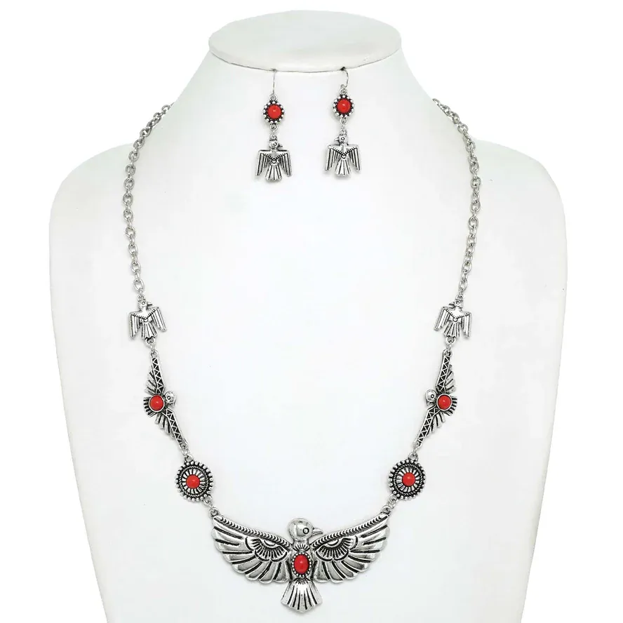 Western Thunderbird Stone Necklace Set - Image 4