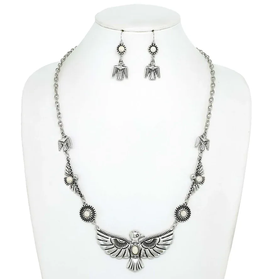 Western Thunderbird Stone Necklace Set - Image 5