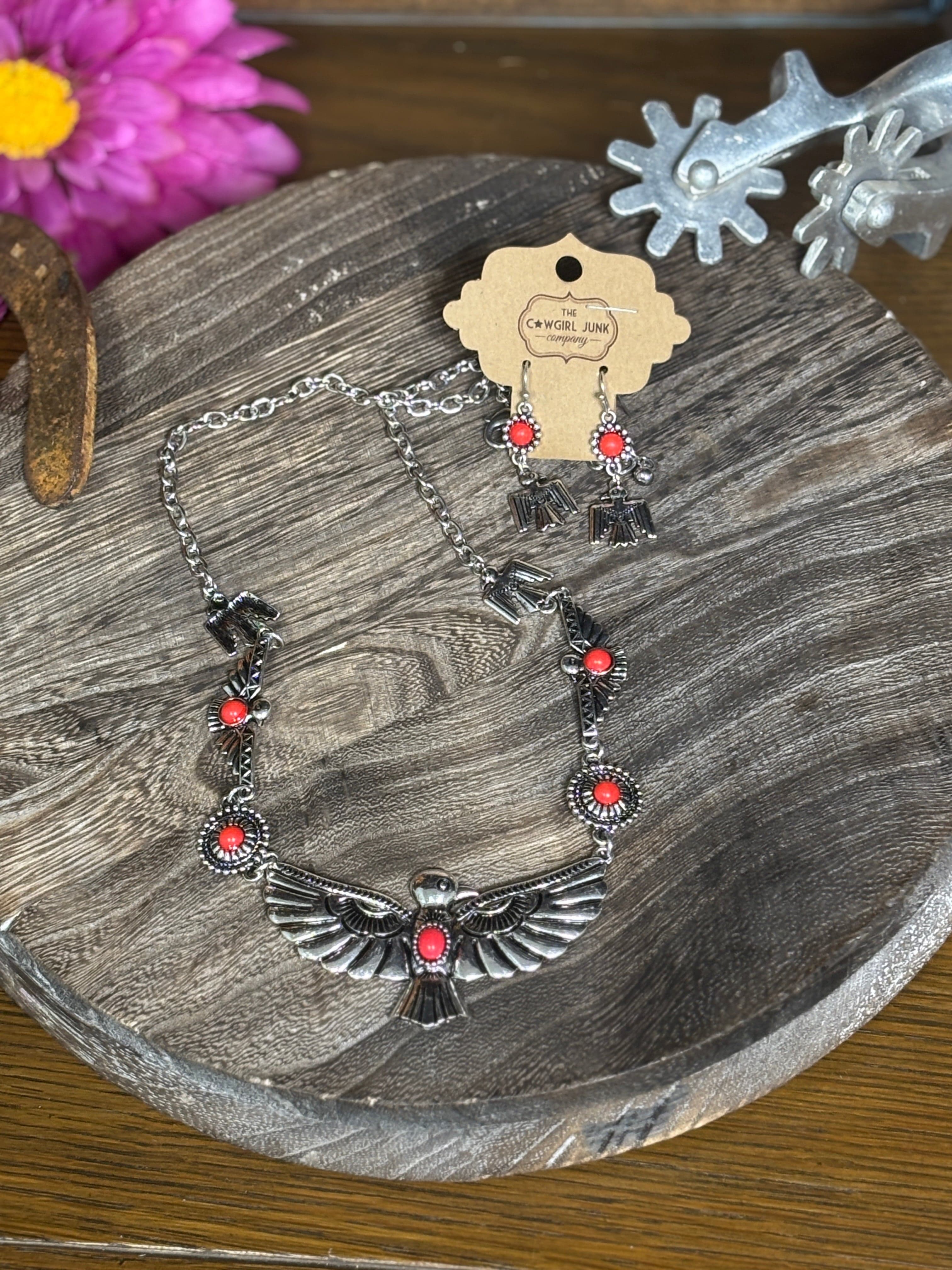 Western Thunderbird Stone Necklace Set - Image 6