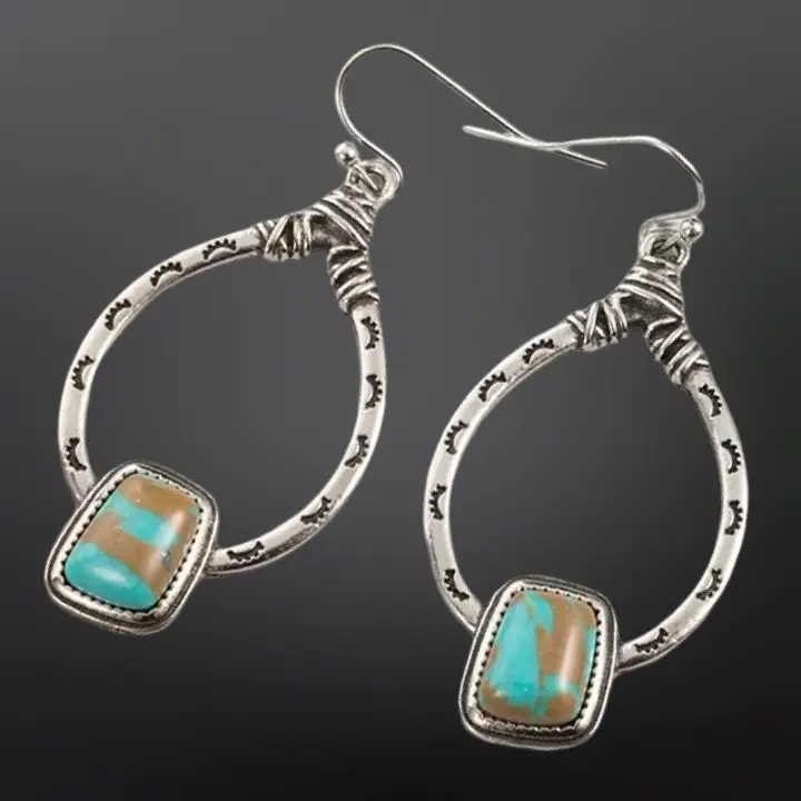 Western Turquoise Stone Earrings
