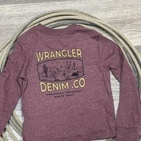 Wrangler Boys Logo Tee ~ Burgundy - Image 2